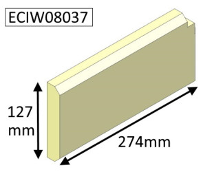 ECIW08037 Parkray RIGHT Lower Side Brick  |  Aspect 8 (Boiler)